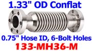 1.33" Flexible Metal Hose 36" OAL (133-MH36-M)