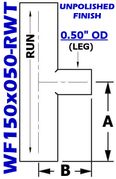 1.50" OD x 0.50" OD Reducing Tee (WF150x050-RWT)