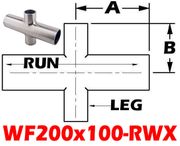 2.00" OD x 1.00" OD Reducing Cross (WF200x100-RWX)