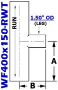 4.00" OD x 1.50" OD Reducing Tee (WF400x150-RWT)