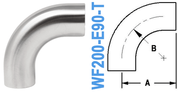 90° Elbow With Tangent Tube OD: 2.00" (WF200-E90-T)