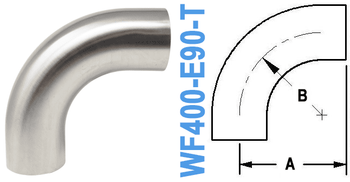 90° Elbow With Tangent Tube OD: 4.00" (WF400-E90-T)