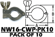 Aluminum Wing Clamp Fits: NW10 & NW16 (NW16-CWP-PK10) Aluminum Wing Clamp Fits: NW10 & NW16 (NW16-CWP-PK10)