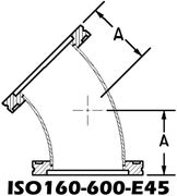 ISO160 - 45° Elbow ISO160-600-E45