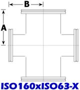 ISO160 to ISO63 Reducing Cross (ISO160xISO63-X)