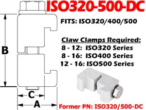 Double Claw Clamp Aluminum Fits: ISO320, ISO400, ISO500 (ISO320-500-DC)
