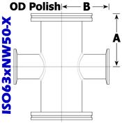 ISO63 to NW50 Series Reducing Cross (ISO63xNW50-X) ISO63 to NW50 Series Reducing Cross (ISO63xNW50-X)