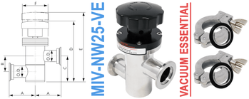NW25 Manual Inline Vacuum Valve (MIV-NW25-VE) NW25 Manual Inline Vacuum Valve (MIV-NW25-VE)