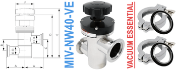 NW40 Manual Inline Vacuum Valve (MIV-NW40-VE) NW40 Manual Inline Vacuum Valve (MIV-NW40-VE)