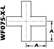 0.75" Tube OD 4 - Way Cross, Long (WF075 - X - L) - Chemtech Scientific Incorporated