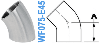 0.75" Tube OD - 45° Elbow (WF075-E45)