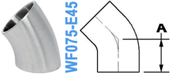 0.75" Tube OD - 45° Elbow (WF075 - E45) - Chemtech Scientific Incorporated