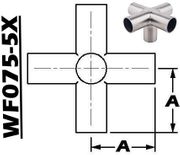 5-Way Cross Weld Body (0.75" Tube OD) WF075-5X