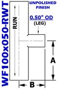 1.00" OD x 0.50" OD Reducing Tee (WF100x050-RWT)