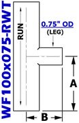 1.00" OD x 0.75" OD Reducing Tee (WF100x075 - RWT) - Chemtech Scientific Incorporated