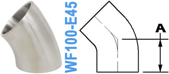 1.00" Tube OD - 45° Elbow (WF100 - E45) - Chemtech Scientific Incorporated