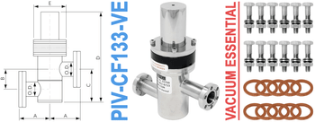 1.33" Conflat Flange Pneumatic Inline Valve (PIV - CF133 - VE) - Chemtech Scientific Incorporated