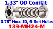 1.33" Flexible Metal Hose 24" OAL (133 - MH24 - M) - Chemtech Scientific Incorporated
