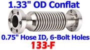 1.33" Flexible Metal Hose 3.20" OAL (133 - F) - Chemtech Scientific Incorporated