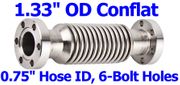 1.33" Flexible Metal Hose 4.00" OAL (133 - MH4) - Chemtech Scientific Incorporated