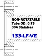 1.33" OD CF Half Nipple Non-Rotatable 133-LF-VE