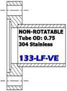 1.33" OD CF Half Nipple Non - Rotatable 133 - LF - VE - Chemtech Scientific Incorporated