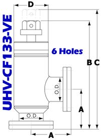 1.33" OD Conflat Flange Bakeable All Metal Valve (UHV - CF133 - VE) - Chemtech Scientific Incorporated