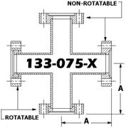 1.33"" OD Conflat Flange FOUR WAY CROSS (133 - 075 - X) - Chemtech Scientific Incorporated