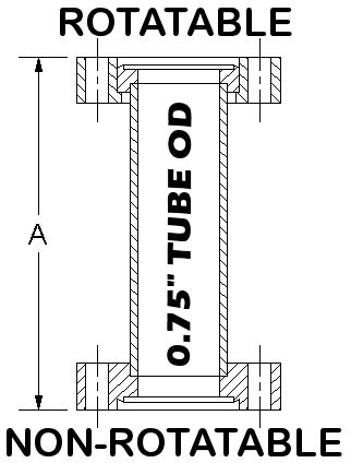 1.33" OD Conflat Flange Full Nipple, 3.00" OAL 133-075-N