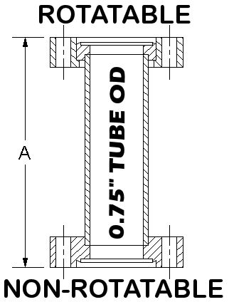 1.33" OD Conflat Flange Full Nipple, 3.00" OAL 133-075-N