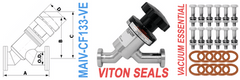 1.33" OD Conflat Manual Angle Inline Valve (MAIV - CF133 - VE) - Chemtech Scientific Incorporated