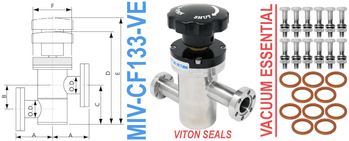 1.33" OD Conflat Manual Inline Valve (MIV - CF133 - VE) - Chemtech Scientific Incorporated
