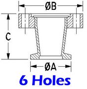 1.33"" OD Conflat to NW40 Conical Reducer (133xNW40 - CR - VE) - Chemtech Scientific Incorporated