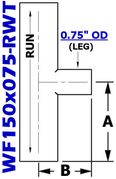 1.50" OD x 0.75" OD Reducing Tee (WF150x075 - RWT) - Chemtech Scientific Incorporated