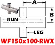 1.50" OD x 1.00" OD Reducing Cross (WF150x100-RWX)