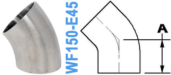 1.50" Tube OD - 45° Elbow (WF150 - E45) - Chemtech Scientific Incorporated