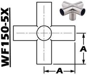 5-Way Cross Weld Body (1.50" Tube OD) WF150-5X