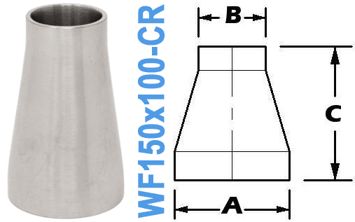1.50" x 1.00" Conical Reducer (WF150x100 - CR) - Chemtech Scientific Incorporated