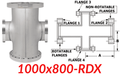 10.00"" OD CF to 8.00"" OD Conflat Reducing Cross 1000x800 - RDX - Chemtech Scientific Incorporated