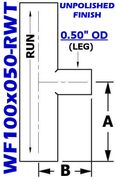 1.00" OD x 0.50" OD Reducing Tee (WF100x050-RWT)