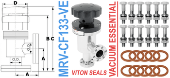 1.33" OD Conflat Manual Right Angle Valve (MRV - CF133 - VE) - Chemtech Scientific Incorporated