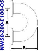 180° Return Elbow (NW50 - 200 - E180 - OS) - Chemtech Scientific Incorporated