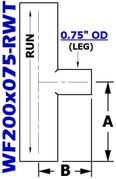 2.00" OD x 0.75" OD Reducing Tee (WF200x075-RWT)