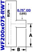 2.00" OD x 0.75" OD Reducing Tee (WF200x075 - RWT) - Chemtech Scientific Incorporated