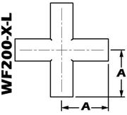 2.00" Tube OD 4 - Way Cross, Long (WF200 - X - L) - Chemtech Scientific Incorporated