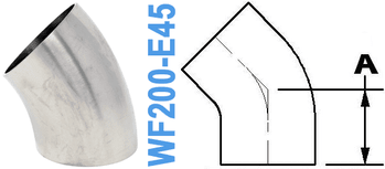 2.00" Tube OD - 45° Elbow (WF200 - E45) - Chemtech Scientific Incorporated