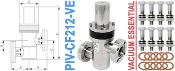 2.12" Conflat Flange Pneumatic Inline Valve (PIV - CF212 - VE) - Chemtech Scientific Incorporated