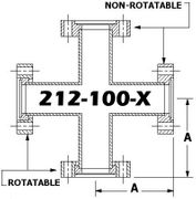 2.12"" OD Conflat Flange FOUR WAY CROSS (212 - 100 - X) - Chemtech Scientific Incorporated