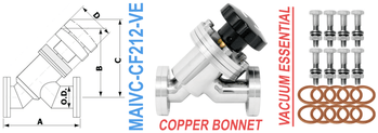 2.12" OD Conflat Manual Angle Inline Valve (MAIVC - CF212 - VE) - Chemtech Scientific Incorporated