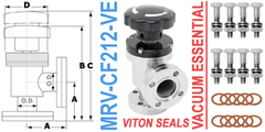 2.12" OD Conflat Manual Right Angle Valve (MRV - CF212 - VE) - Chemtech Scientific Incorporated